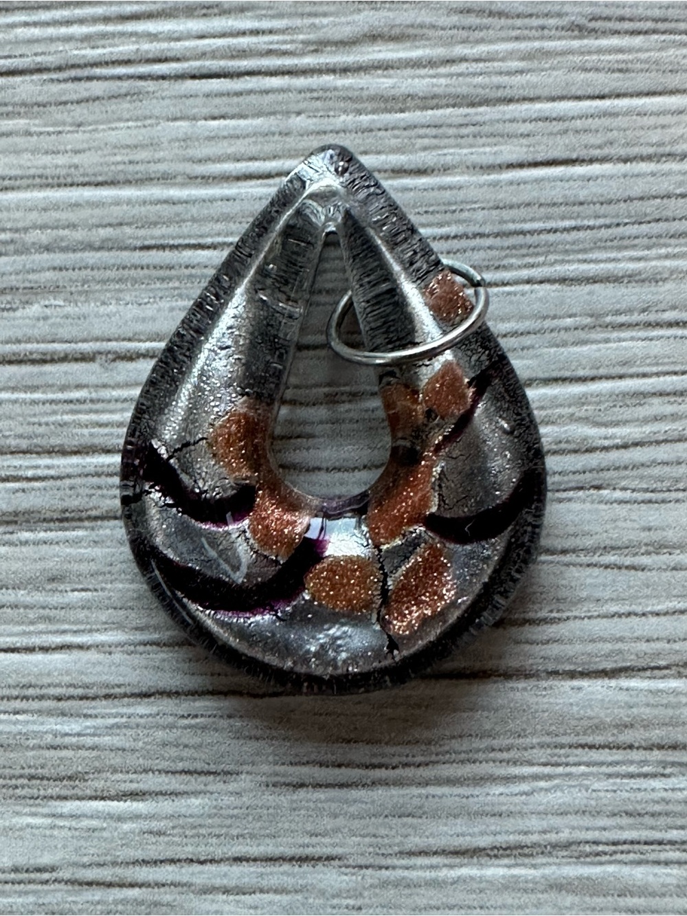Set of Two Glass Pendants - Black & White, Silver Accent